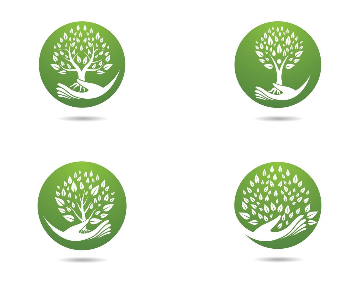 Circle Tree Icons vector