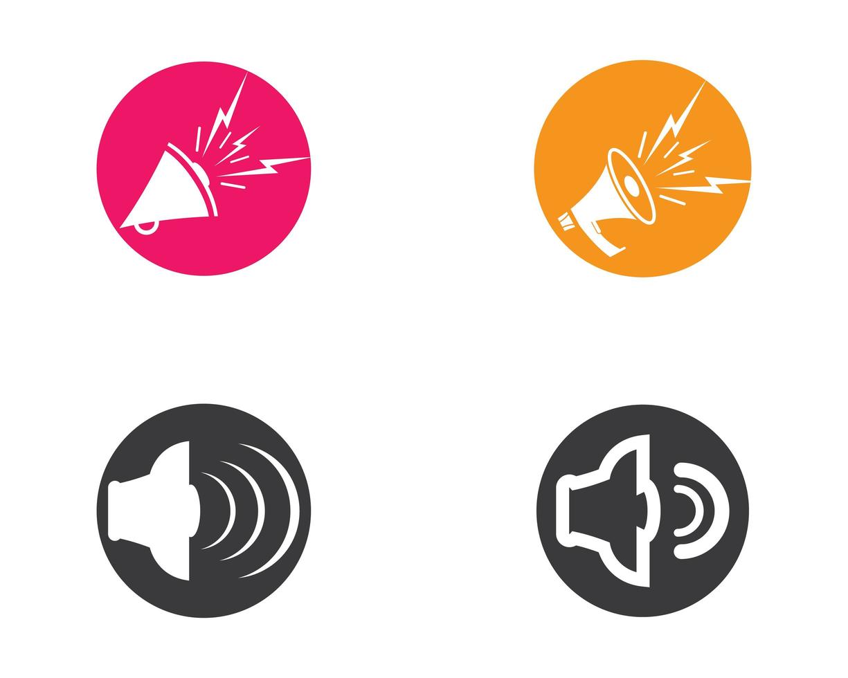 Multicolor Circle Speaker Icons vector