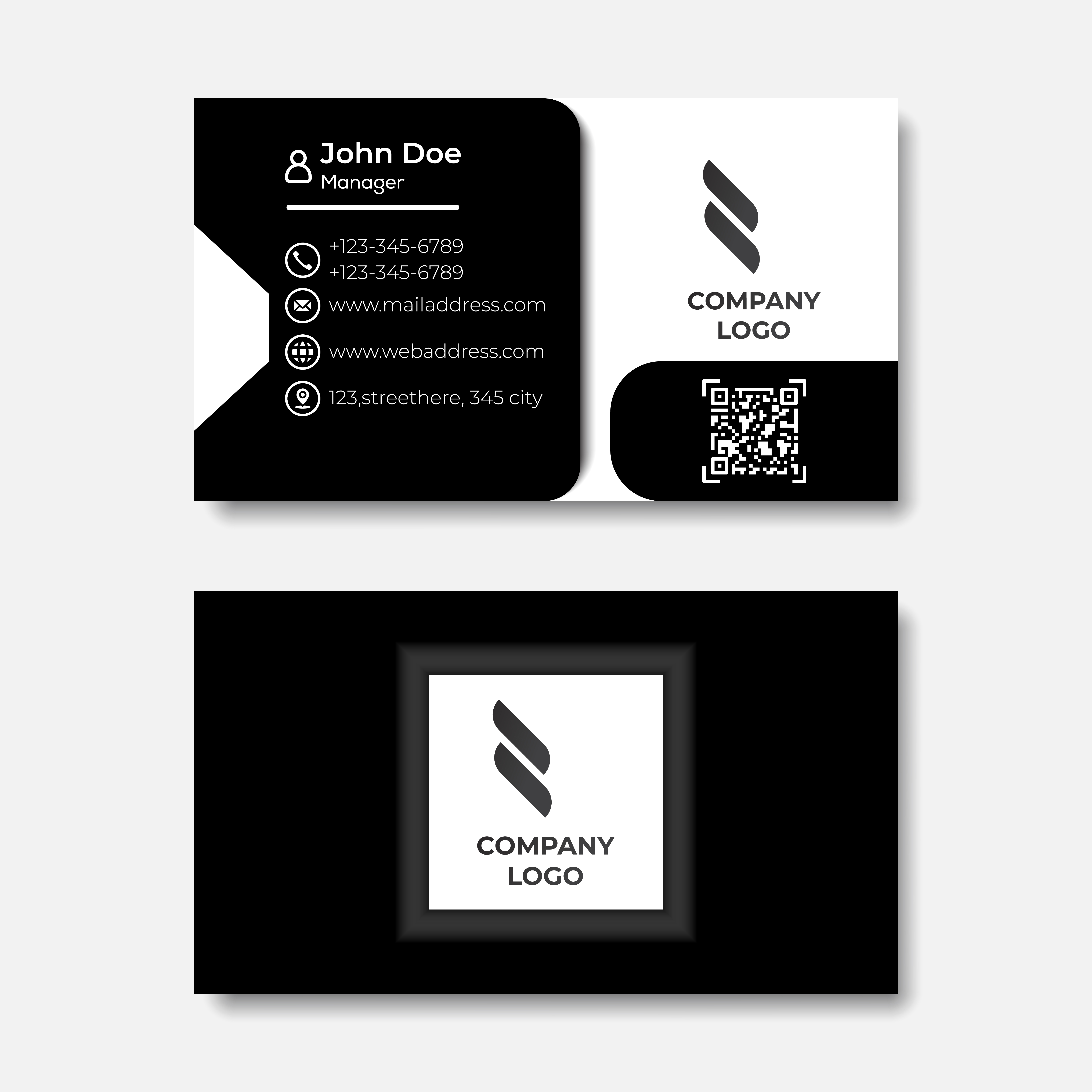 Black and White Luxury Business Card Design 1220304 Vector Art at Vecteezy
