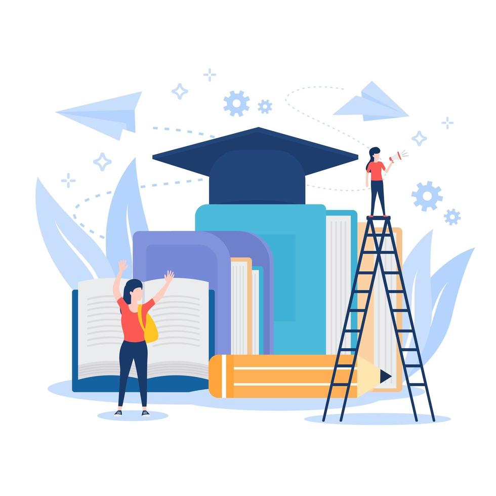 Back to school concept with students vector