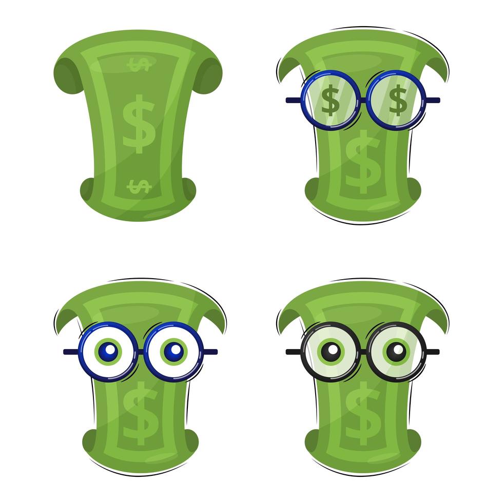 Funny dollar character set vector