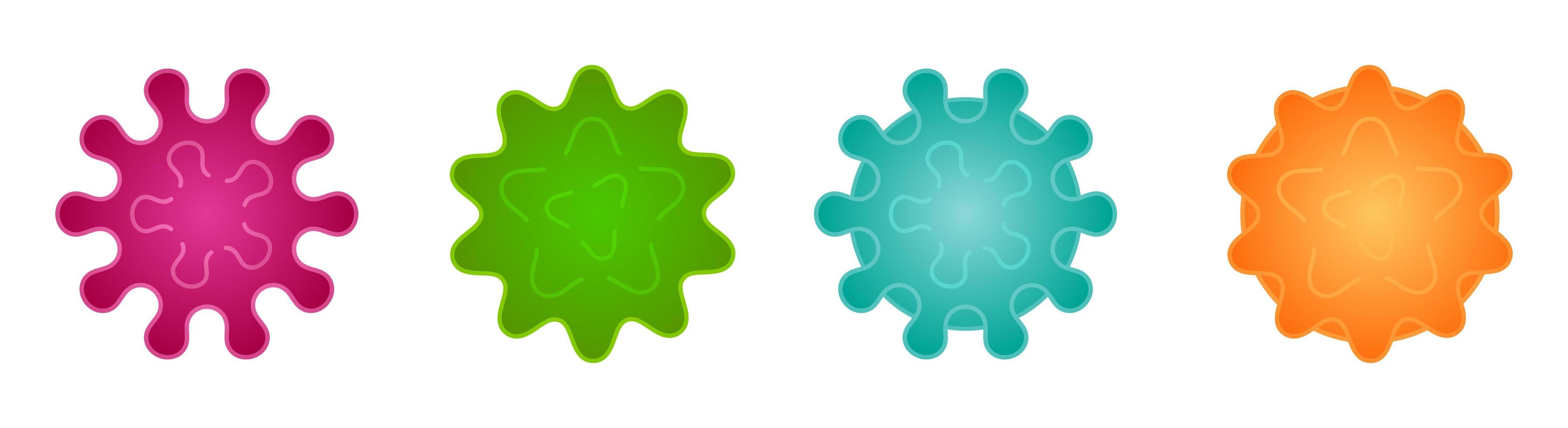 Cartoon set of virus and bacteria vector