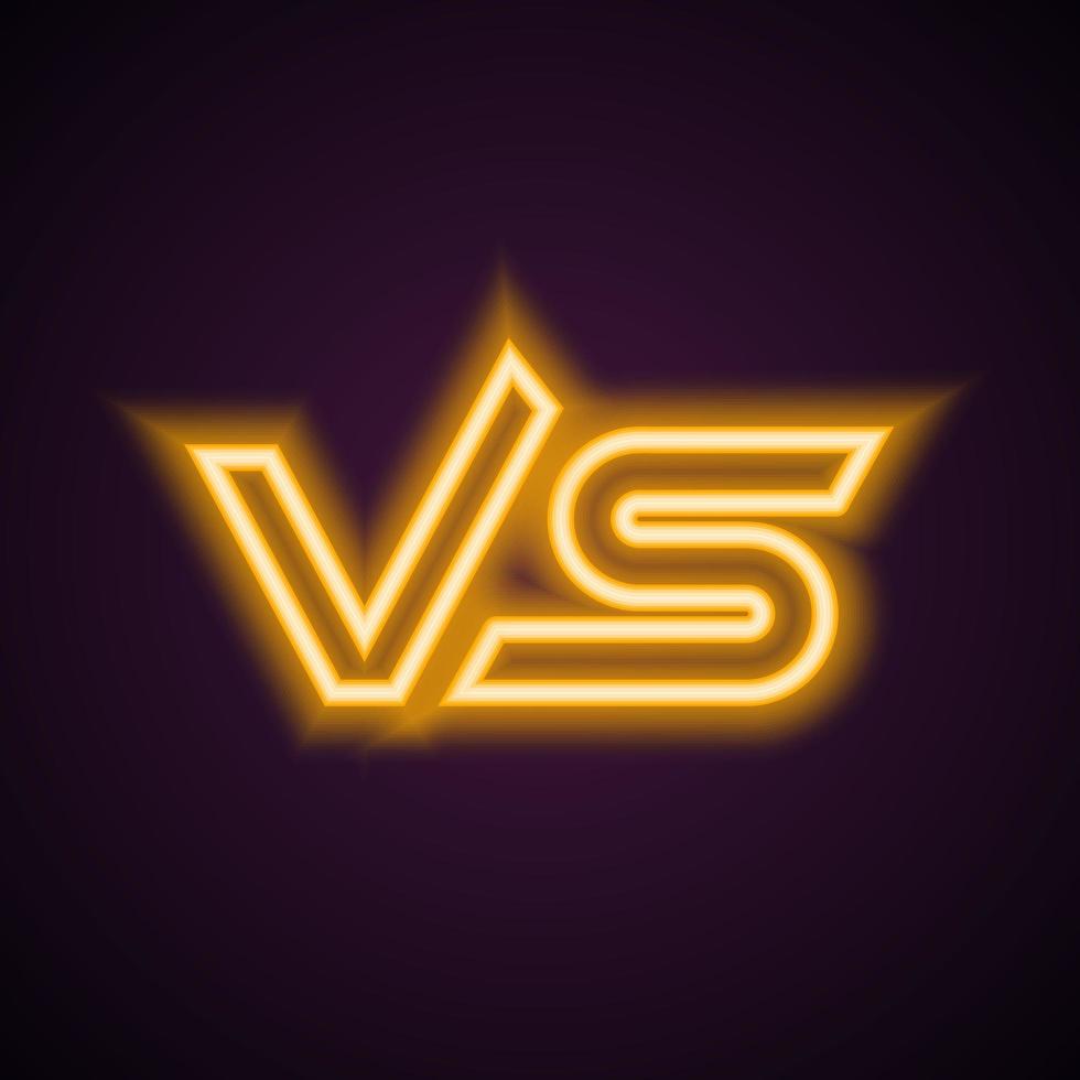 neón dorado vs signo vector