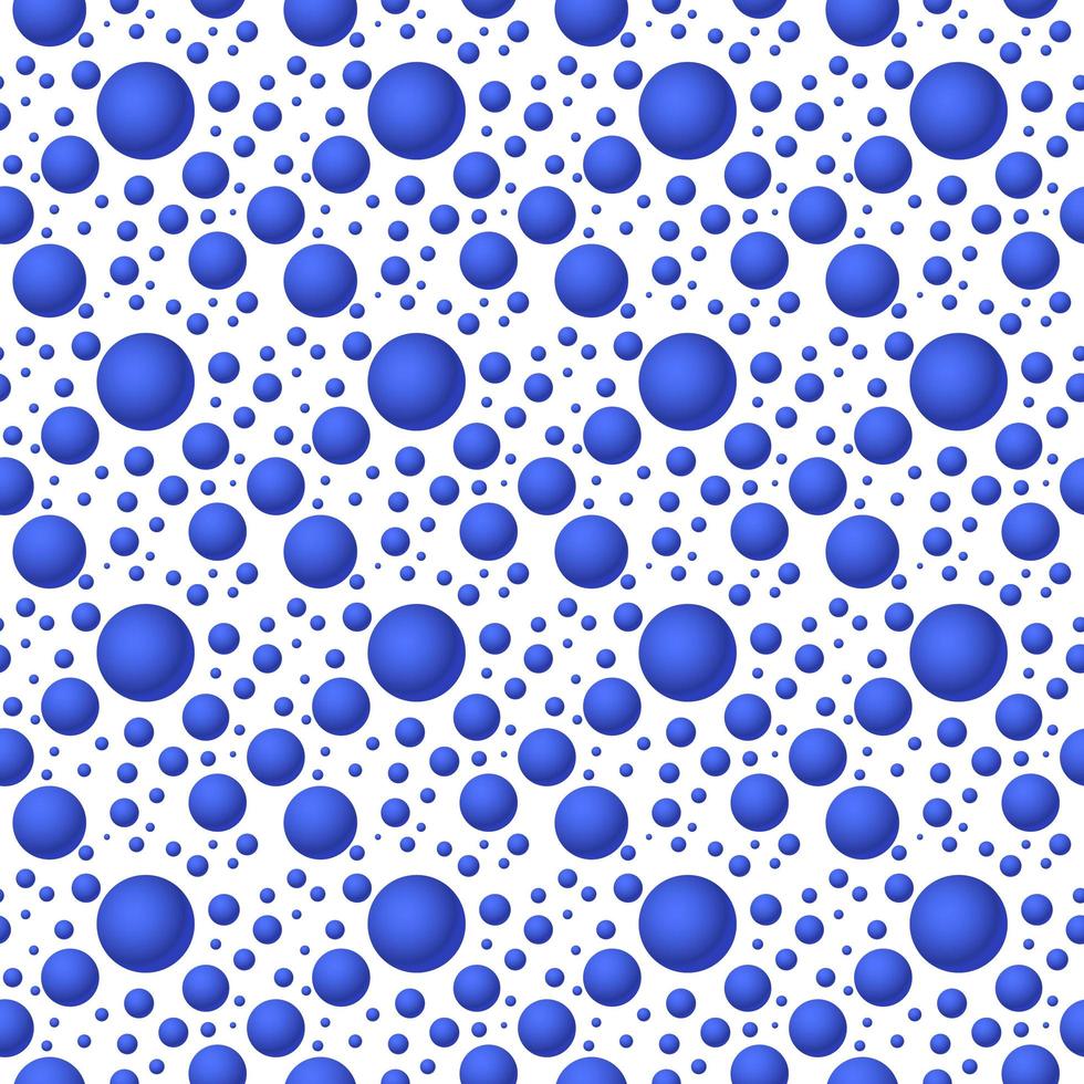 Blue volumetric balls seamless pattern vector