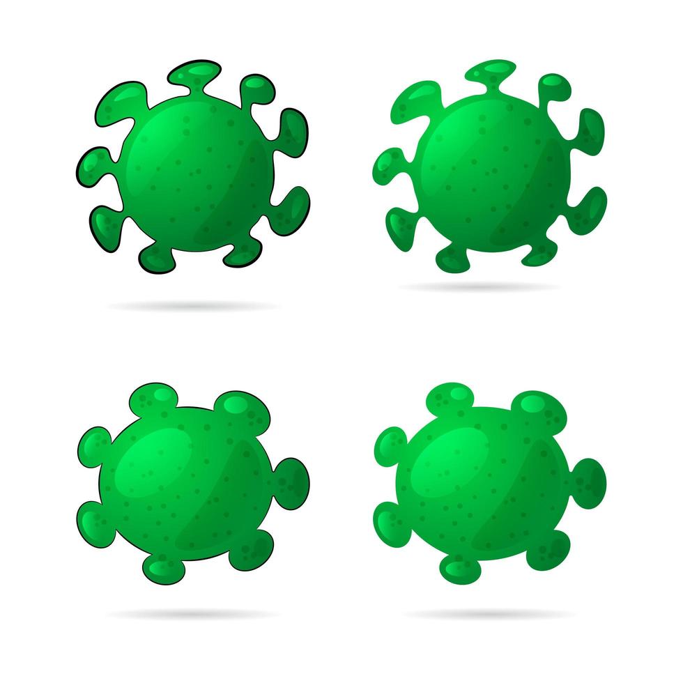 Virus cartoon icon set vector