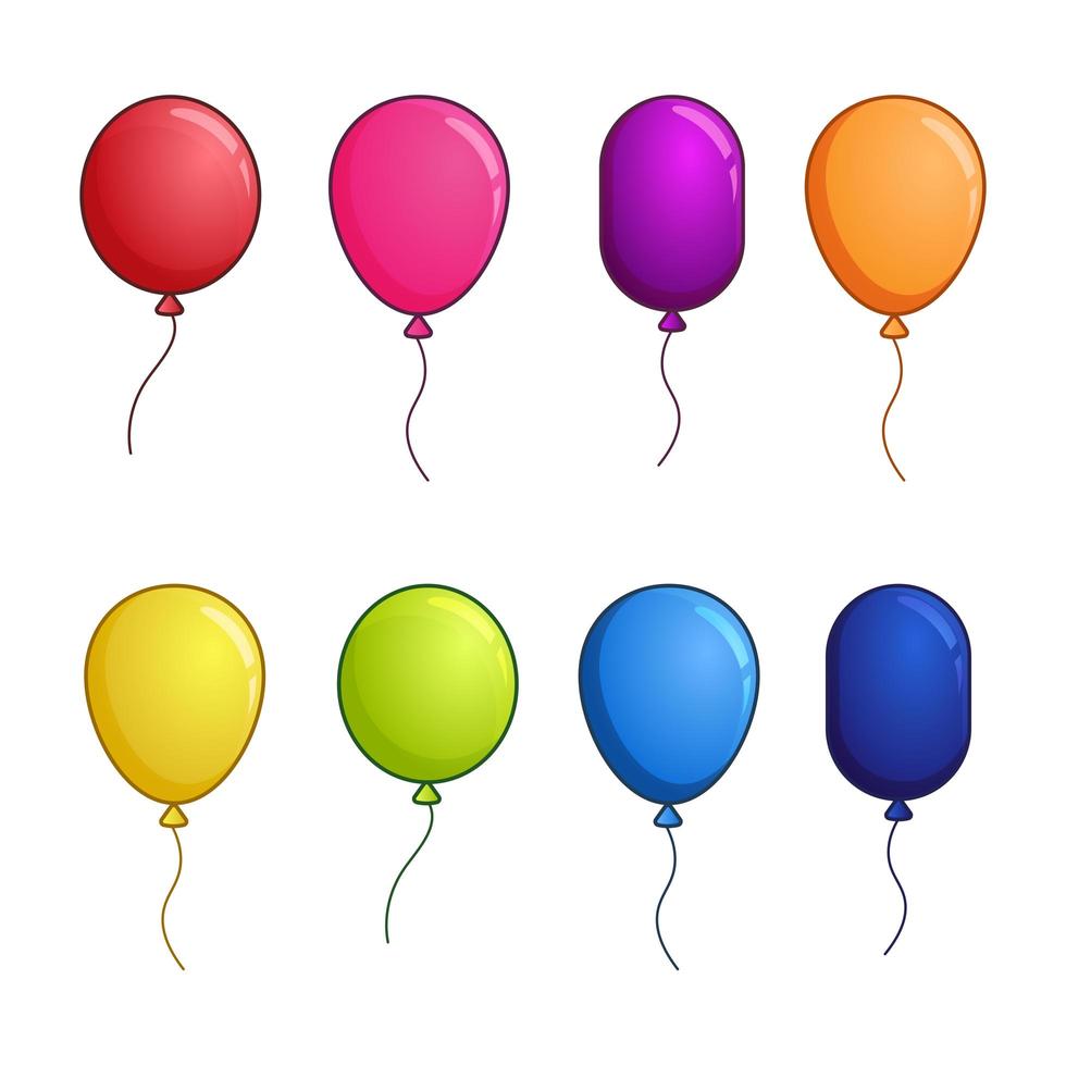 conjunto de globos de colores brillantes vector