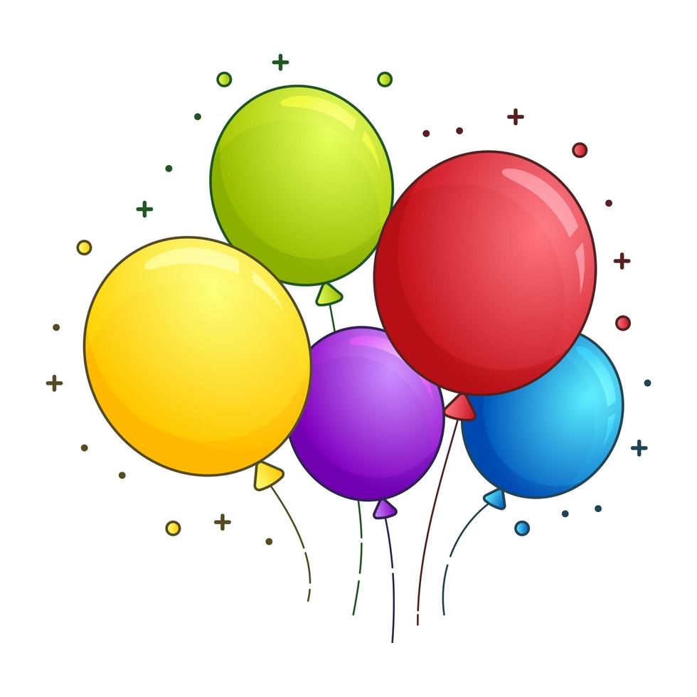 Colorful cartoon style ballon set vector