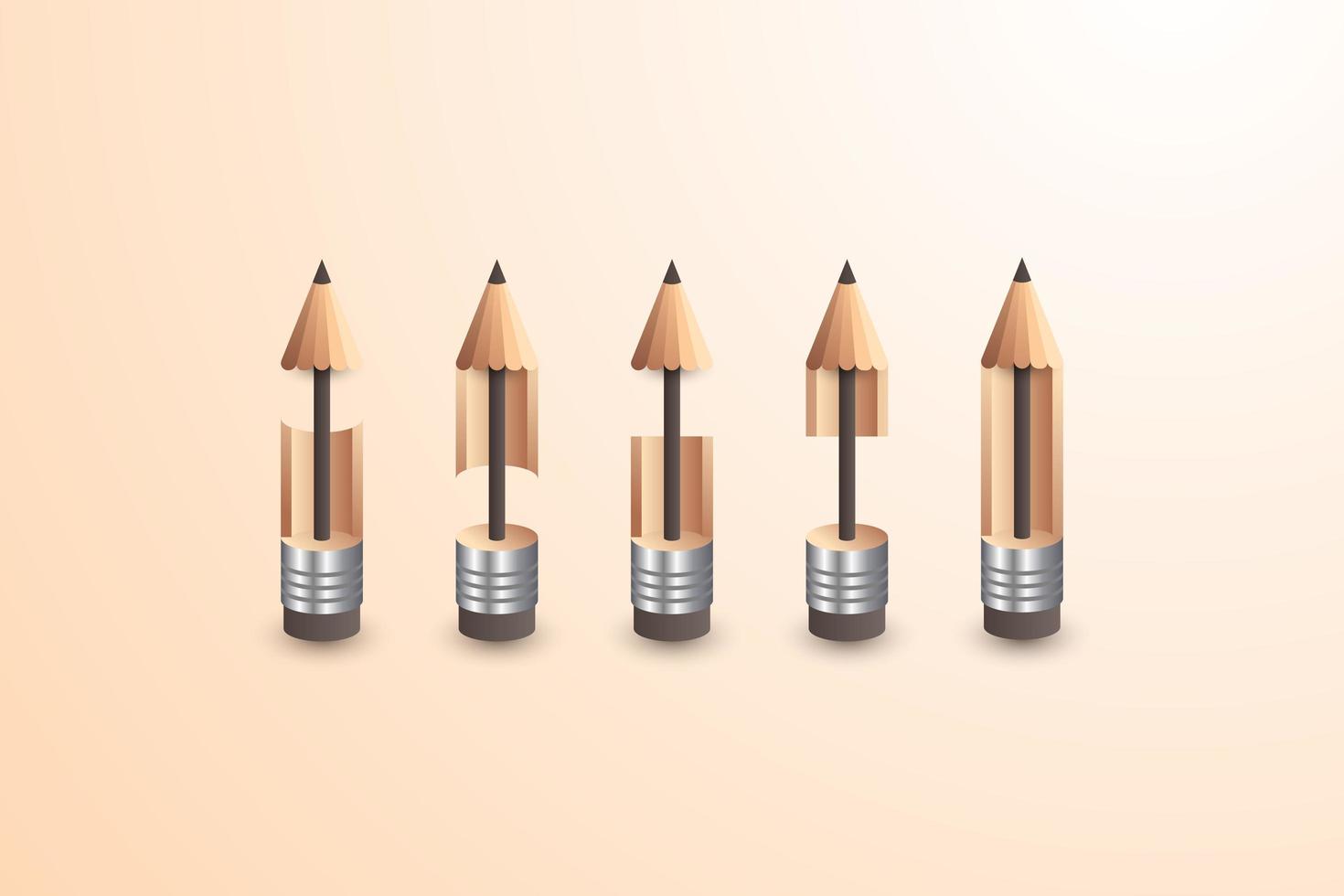 Set of lead pencils vector