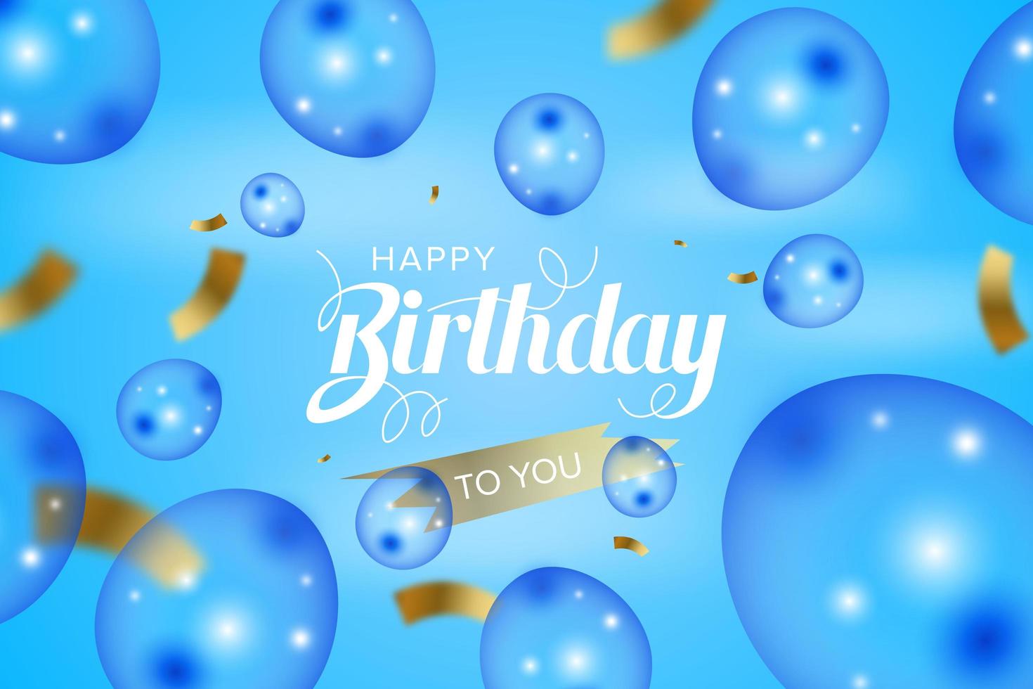 Happy birthday greeting card with balloons  and confetti vector