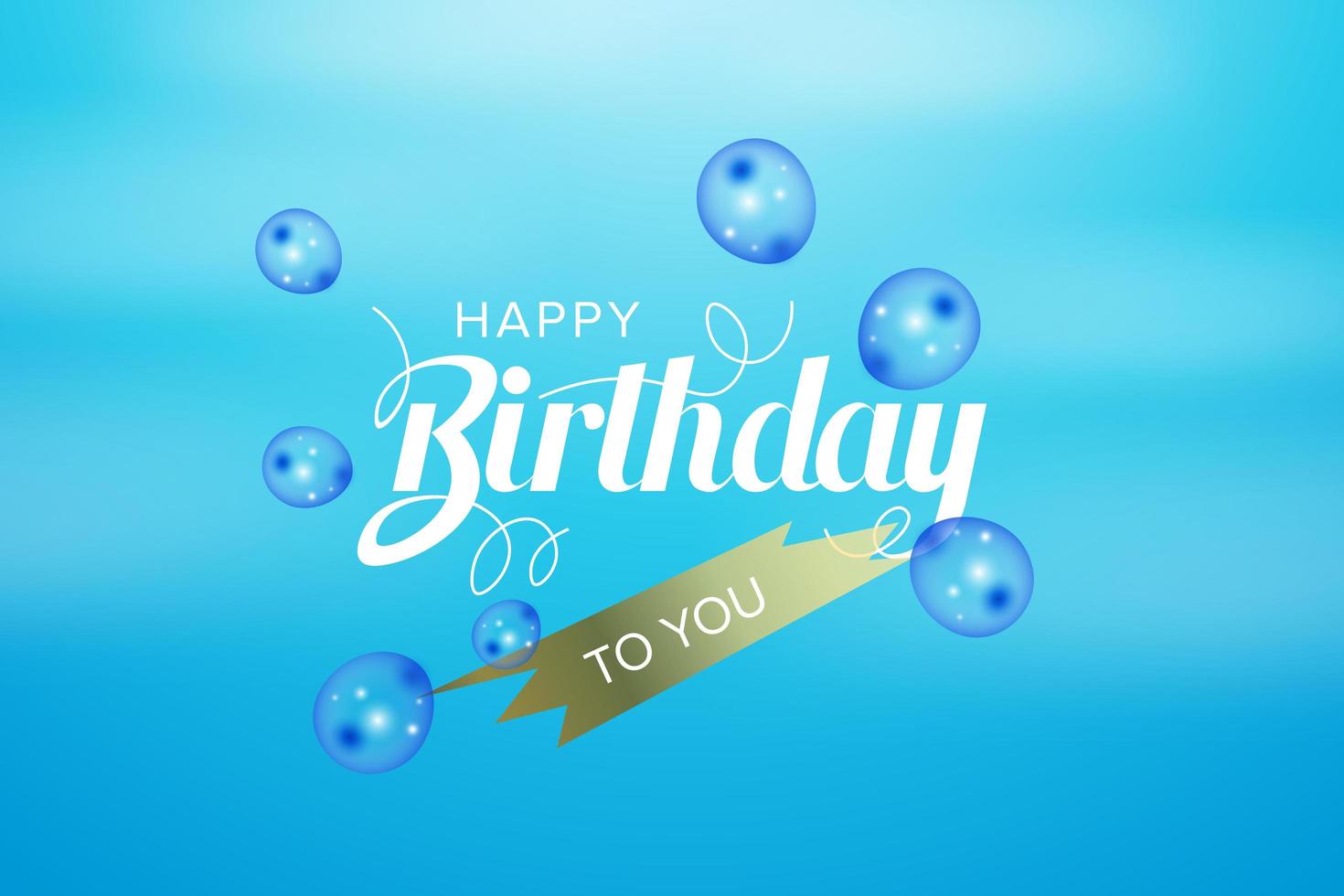 tarjeta de felicitación de feliz cumpleaños en diseño de cielo vector