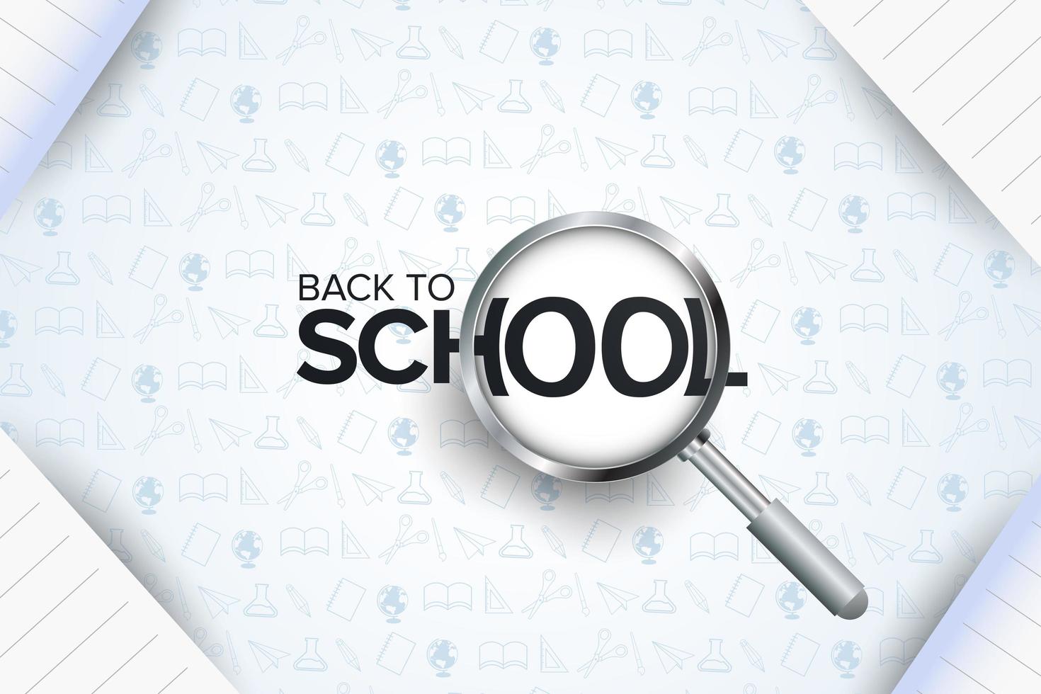 Back to school poster with magnifying glass vector