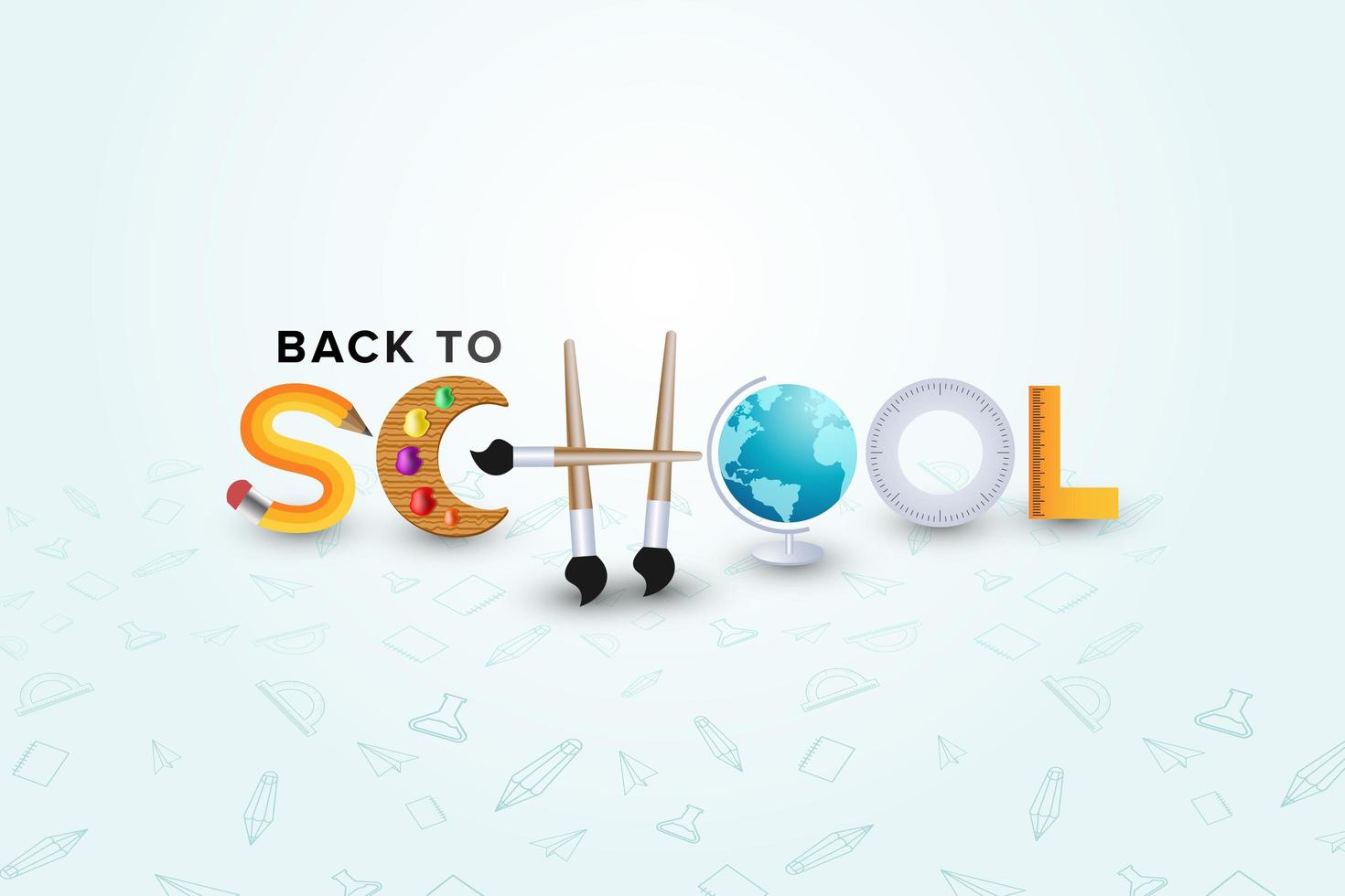 Back to School Elements Poster  vector