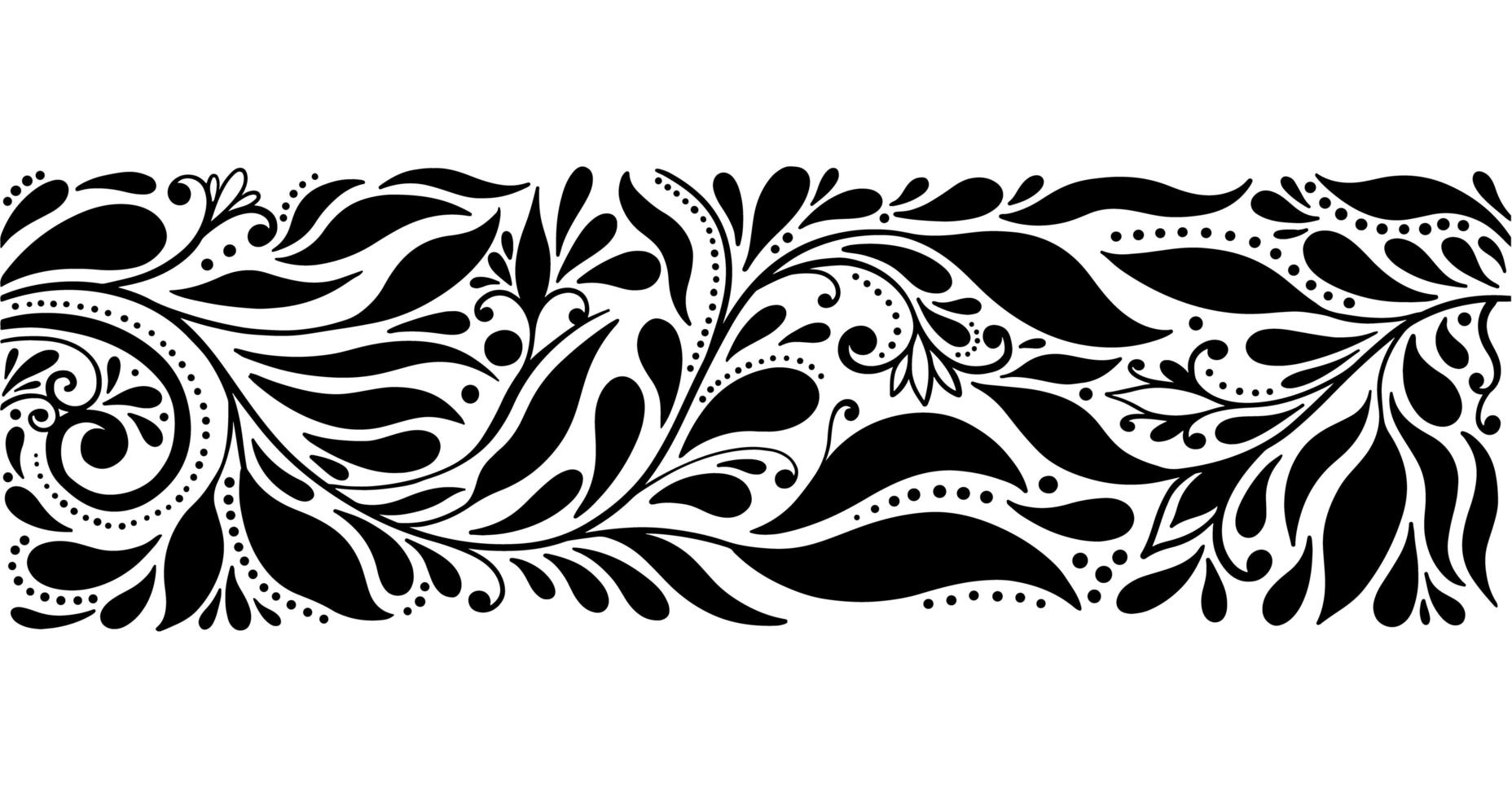 Elegant abstract border leaves pattern  vector