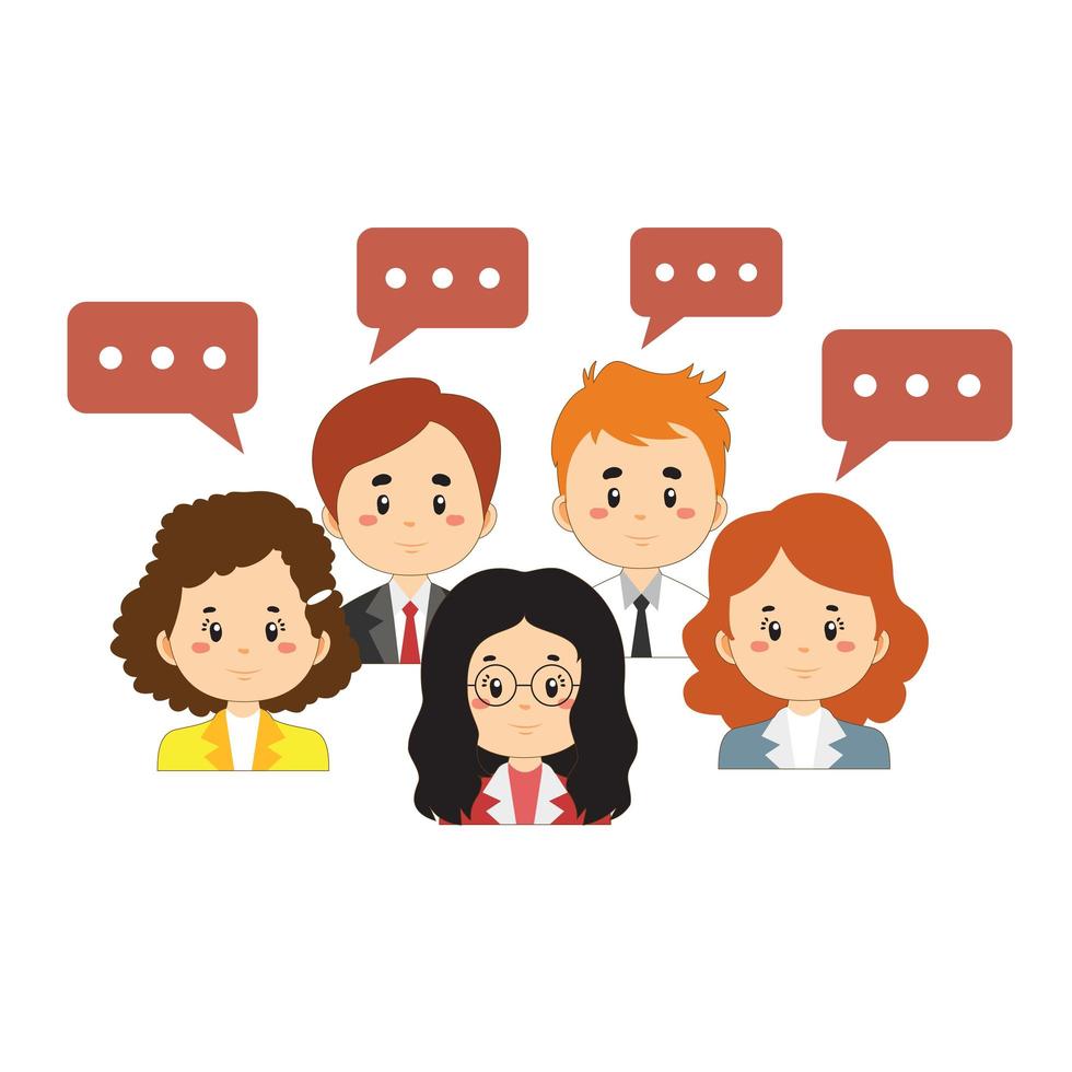 Businessmen and Women with Speech Bubbles vector