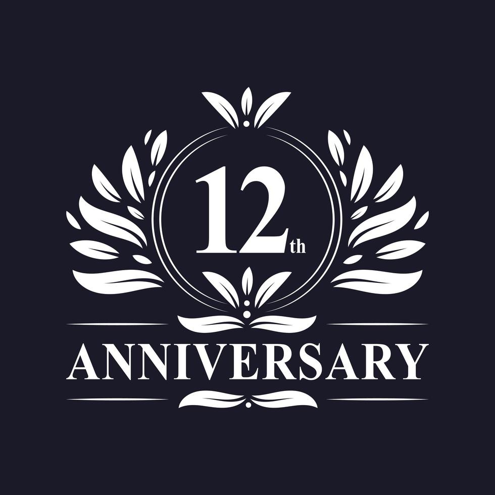 12th year anniversary emblem logo design vector illustration template Stock  Vector Image & Art - Alamy