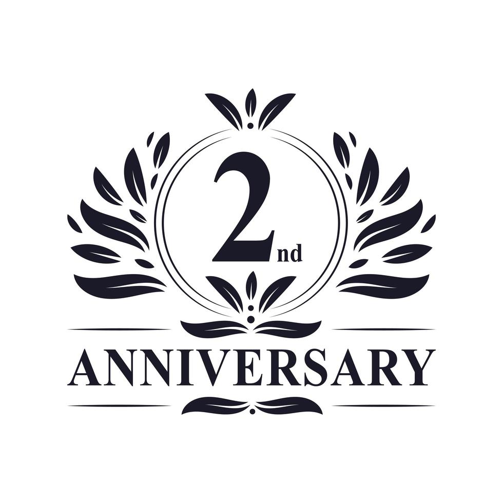 Logotipo del segundo aniversario vector