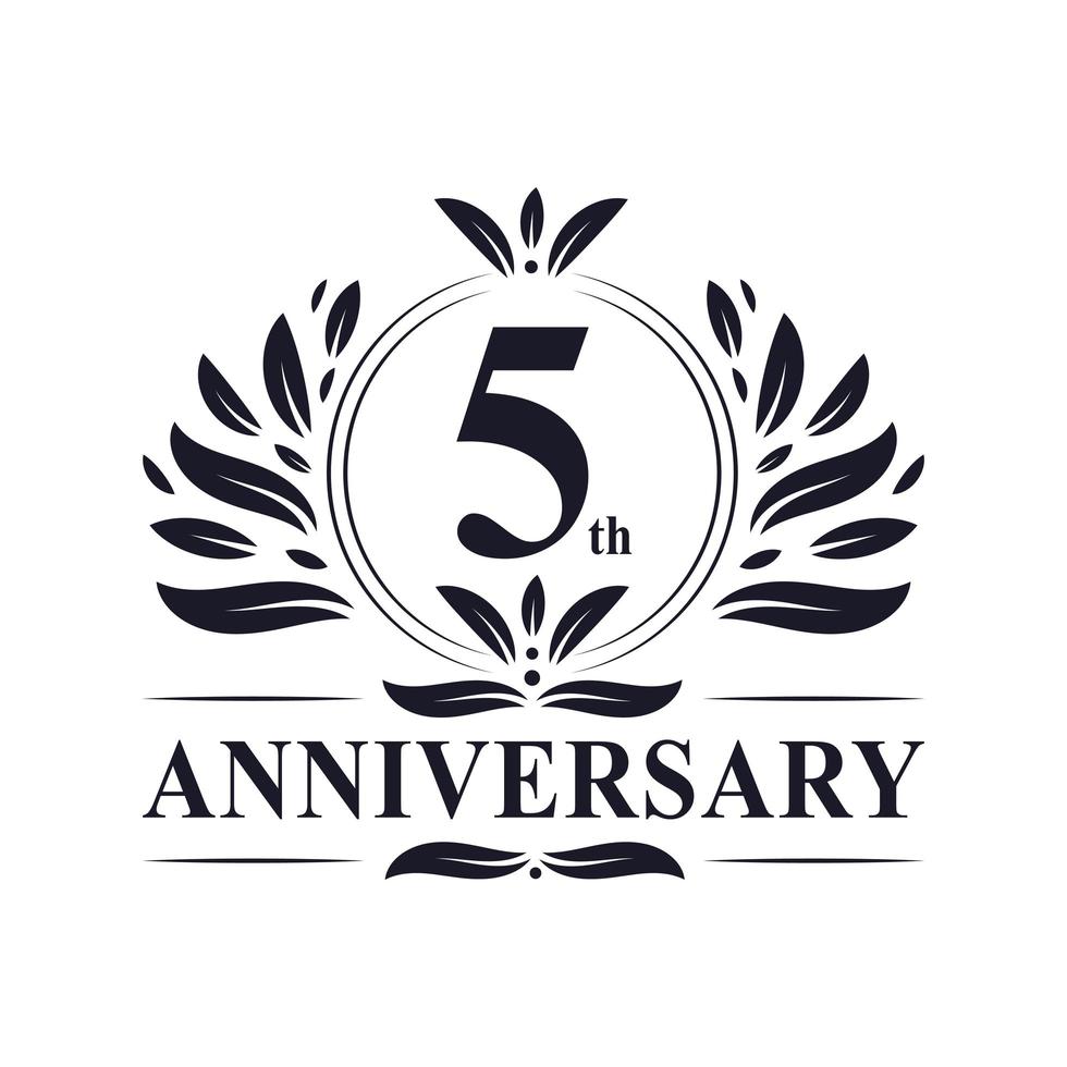 Logotipo del quinto aniversario vector