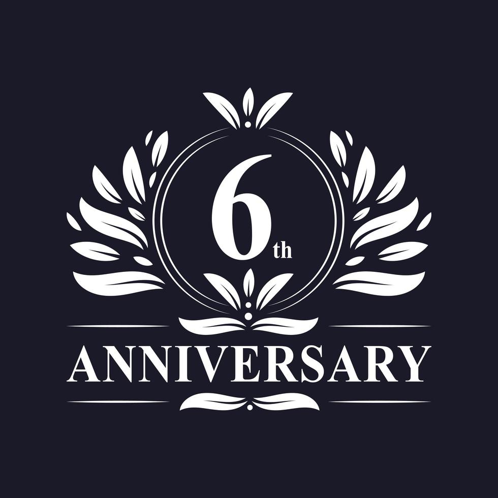 Logotipo del sexto aniversario vector