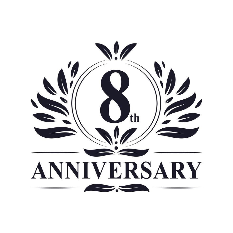 Logotipo del octavo aniversario vector