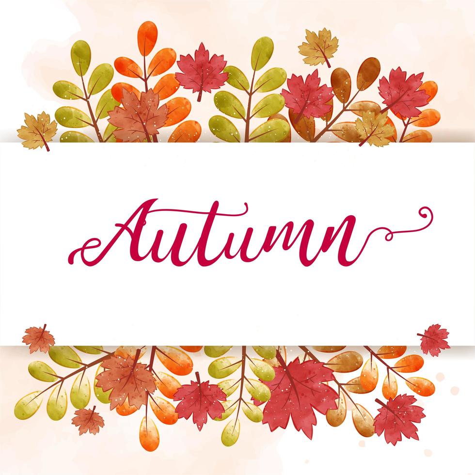 Autumn sale banner in water color style vector