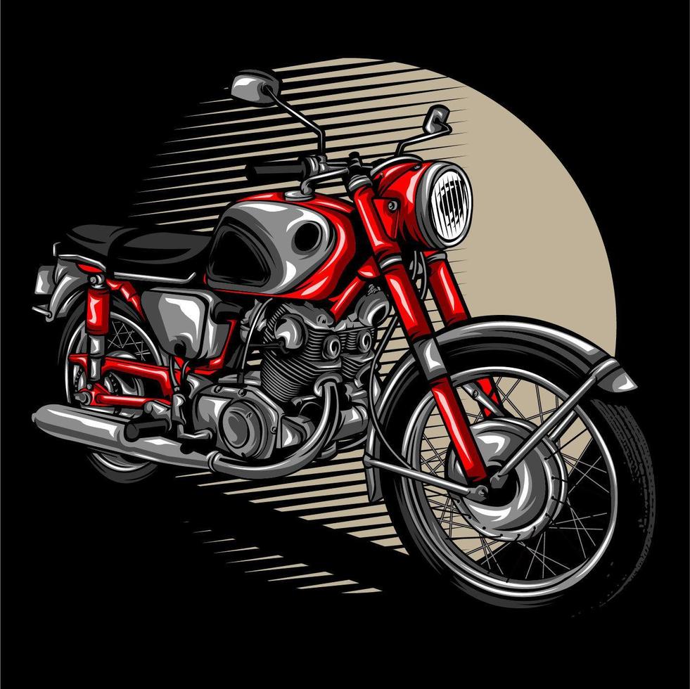 motocicleta roja retro vector