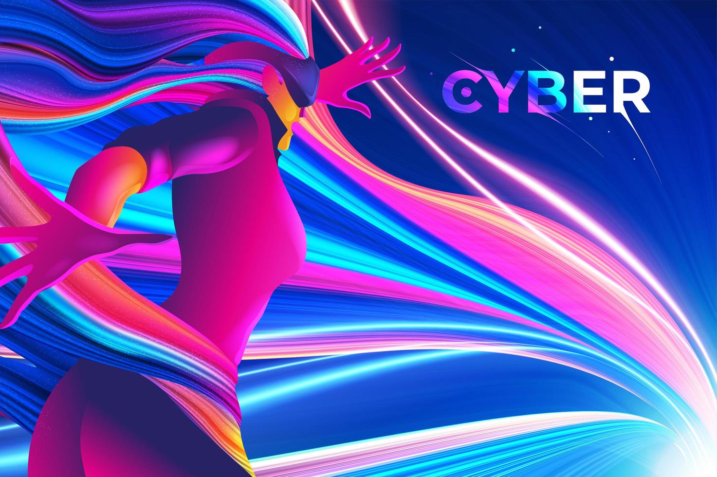 Cyber theme design vector
