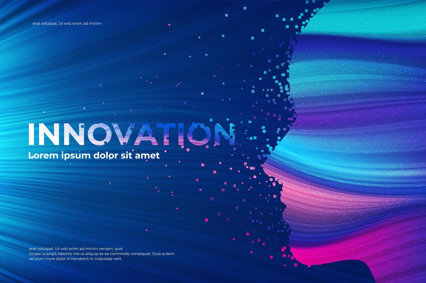 Innovation theme disintegration effect vector