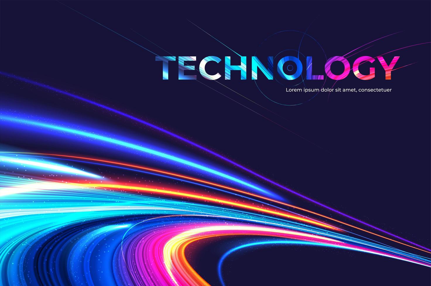 Vibrant light trails background vector