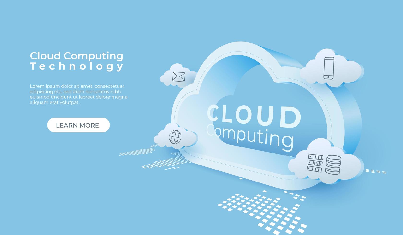 Digital Technology Cloud Computing vector