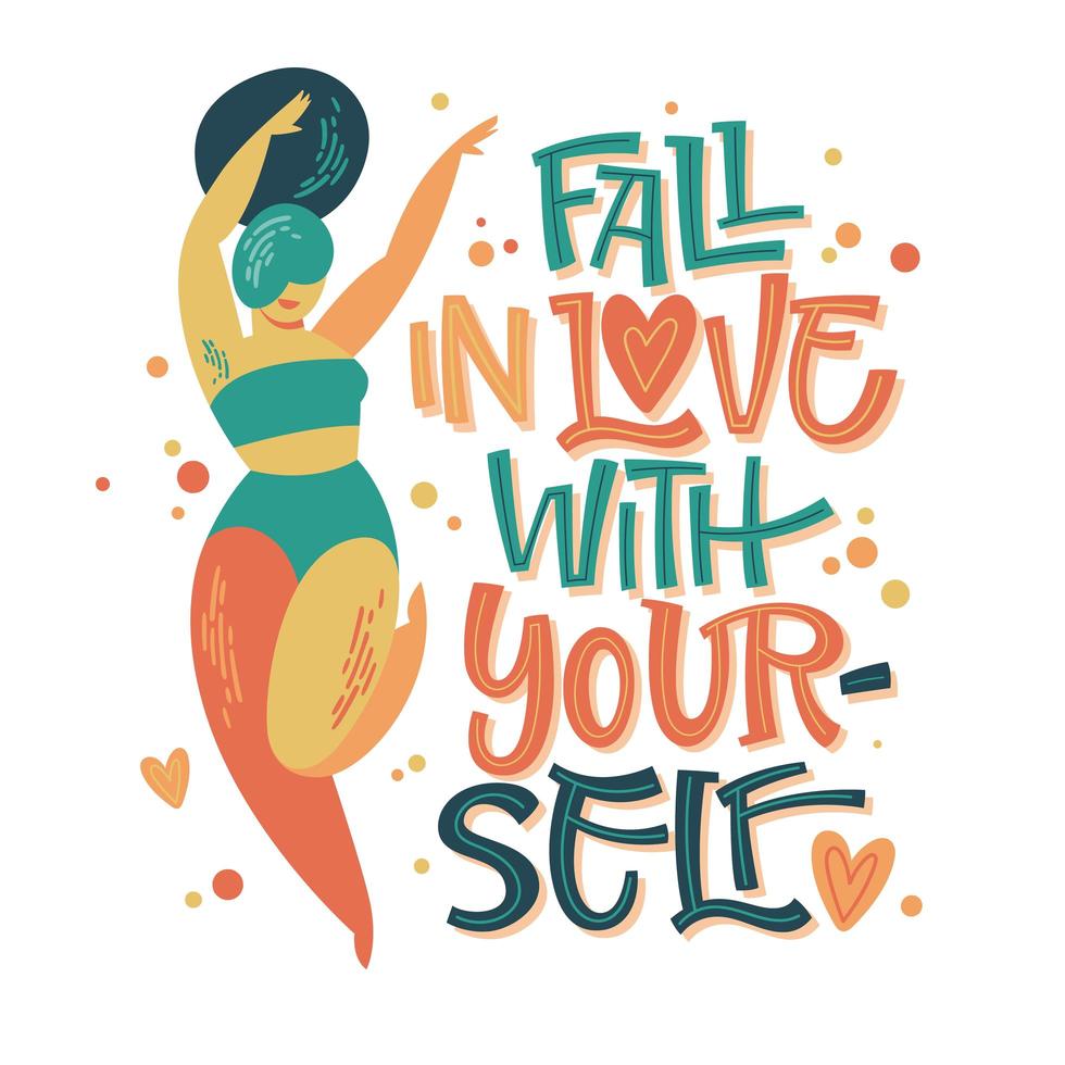 Fall in love with yourself design vector