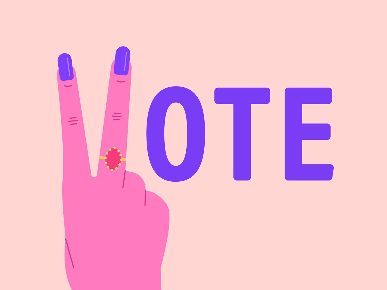 Victory Hand Vote Typography vector