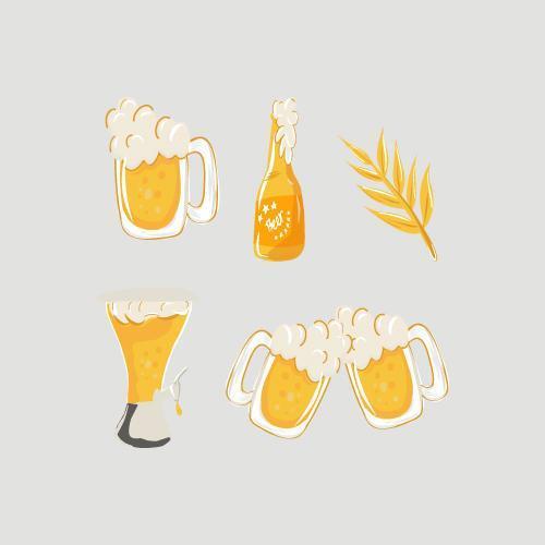 International Beer Day Set  vector