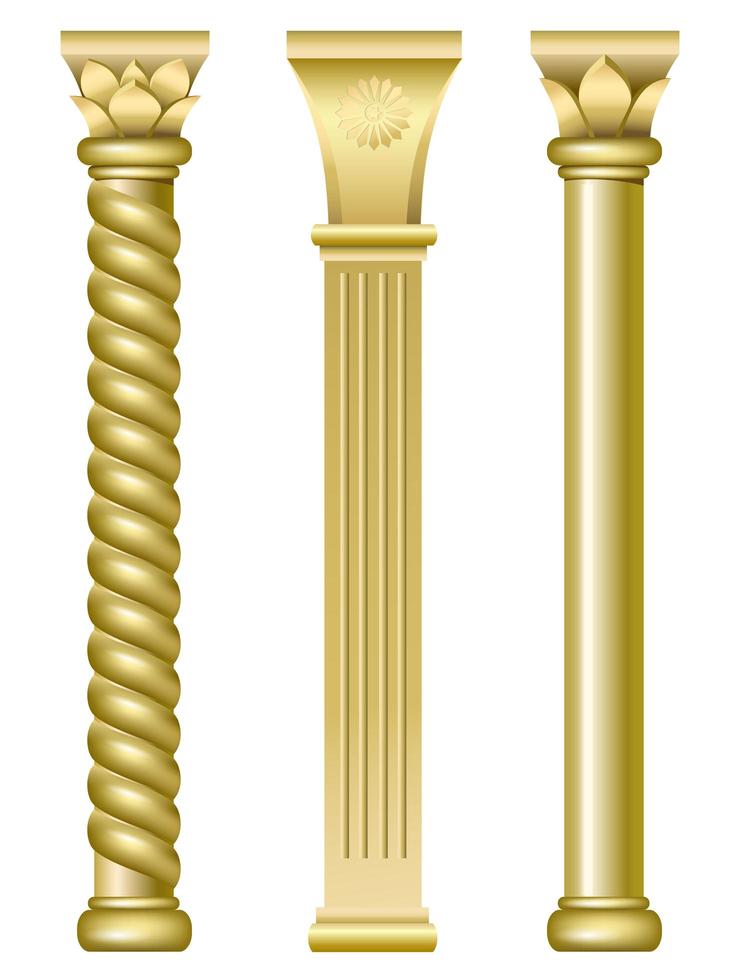 Golden support columns vector