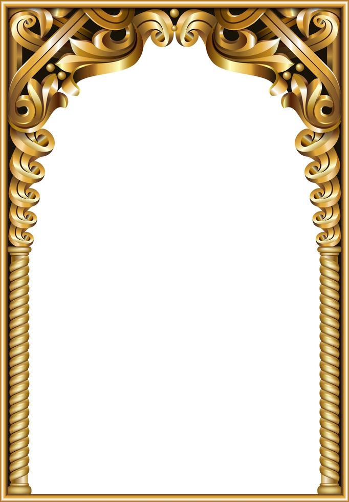 Golden classic baroque frame vector