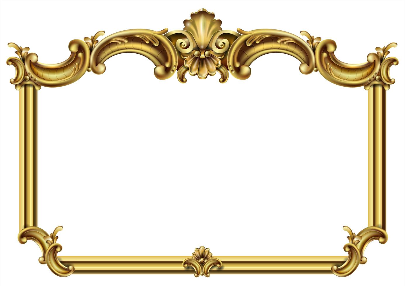 Horizontal golden classic rococo baroque frame vector