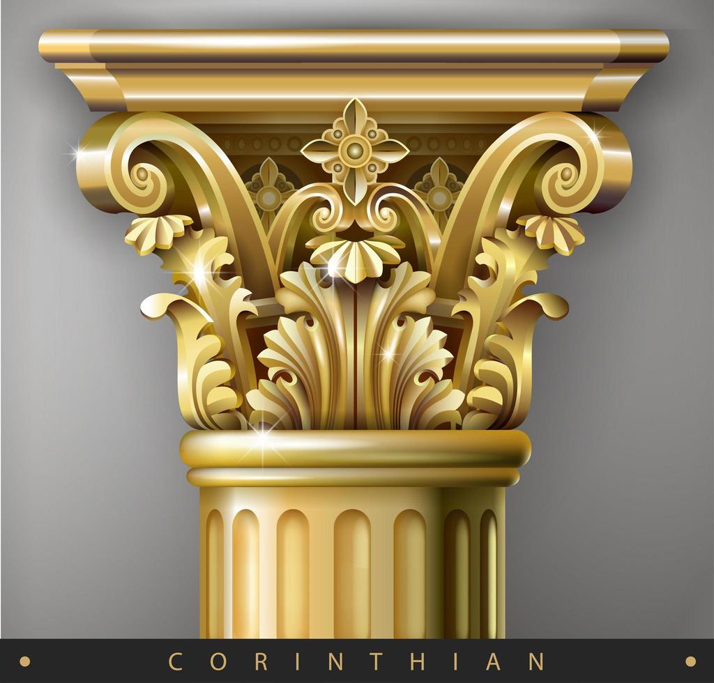 Golden capital of the Ionic column vector
