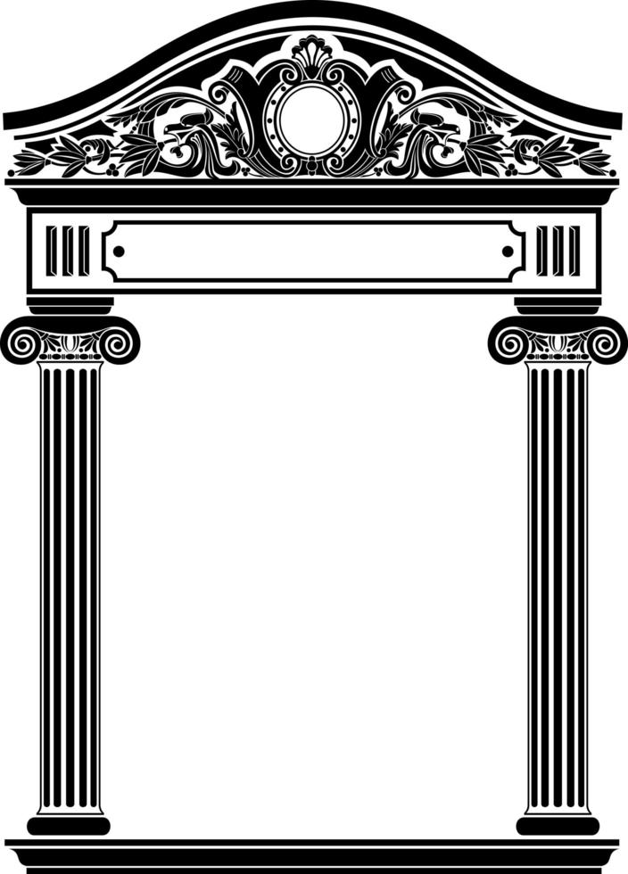 Classic antique portal with columns vector