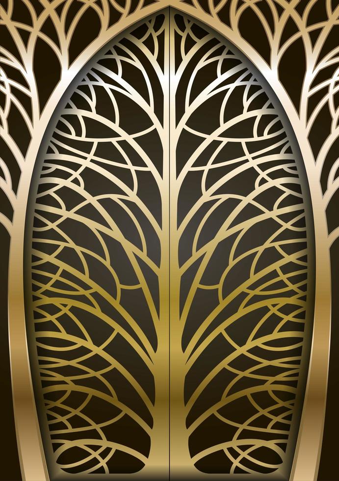 Golden forged tree gate vector