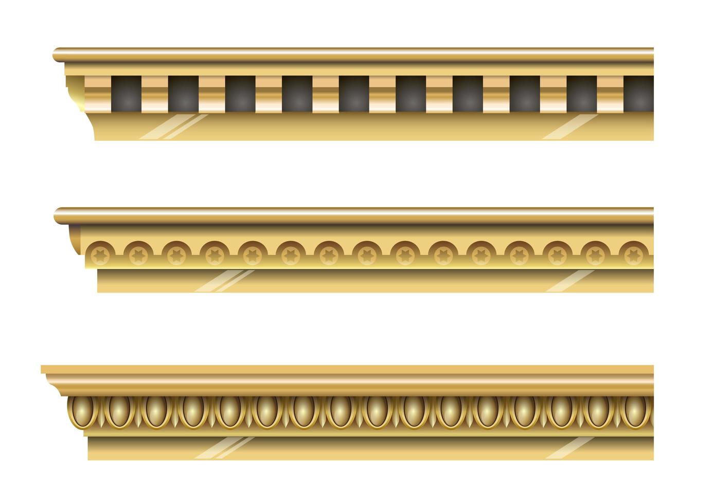 Classical gold cornices vector