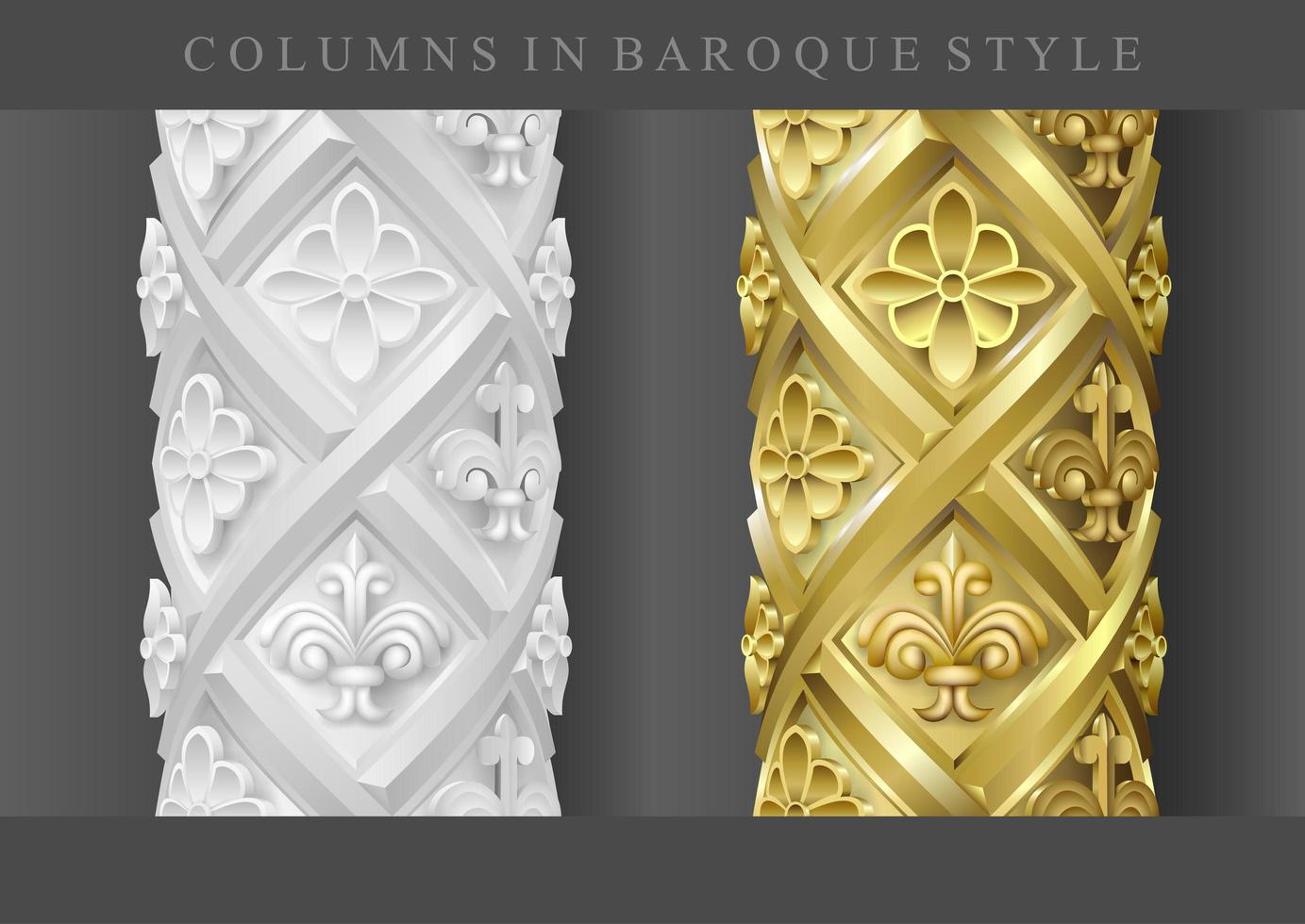 columnas clásicas de oro y blanco vector