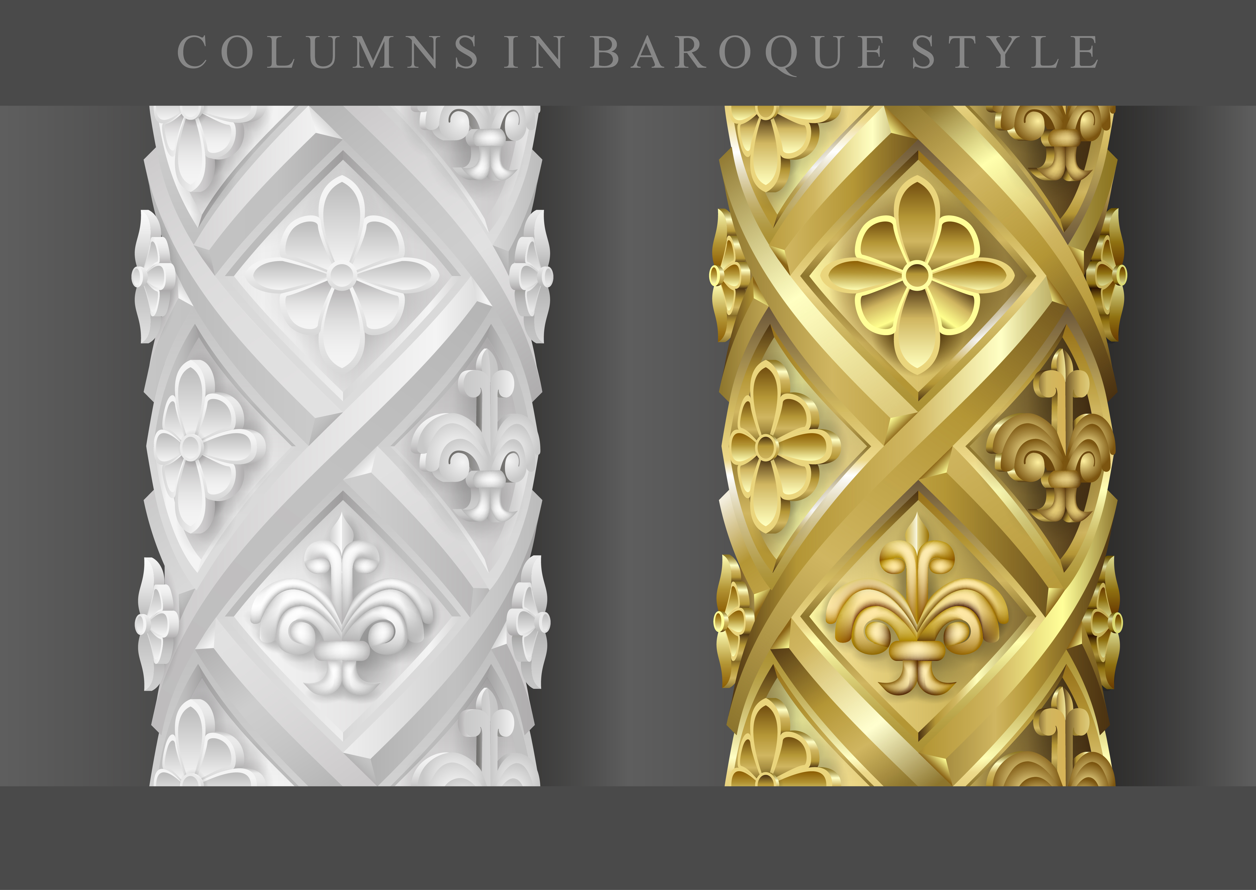Classic gold and white columns 1221015 Vector Art at Vecteezy