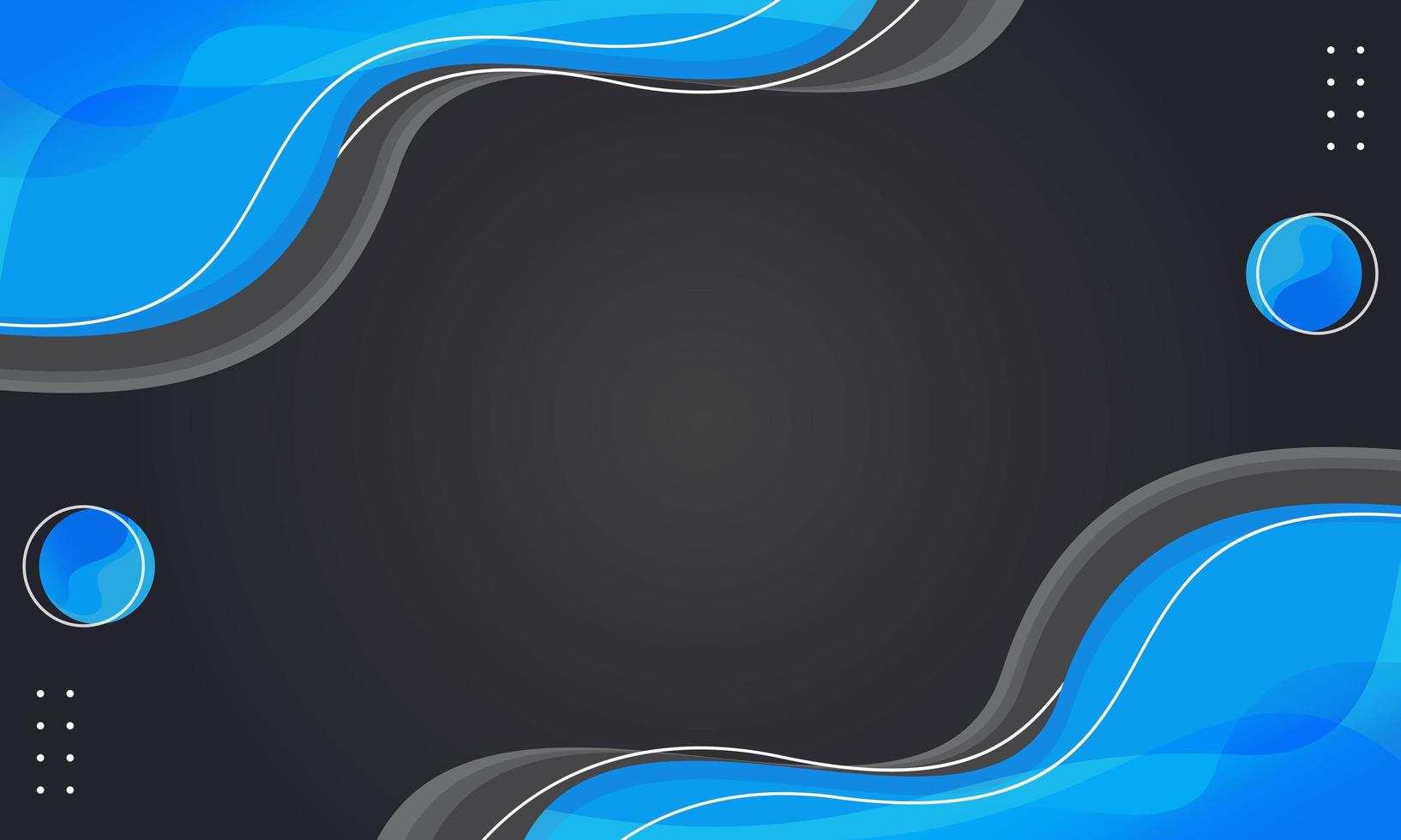 Dark Gray Abstract Design with Blue Wave vector