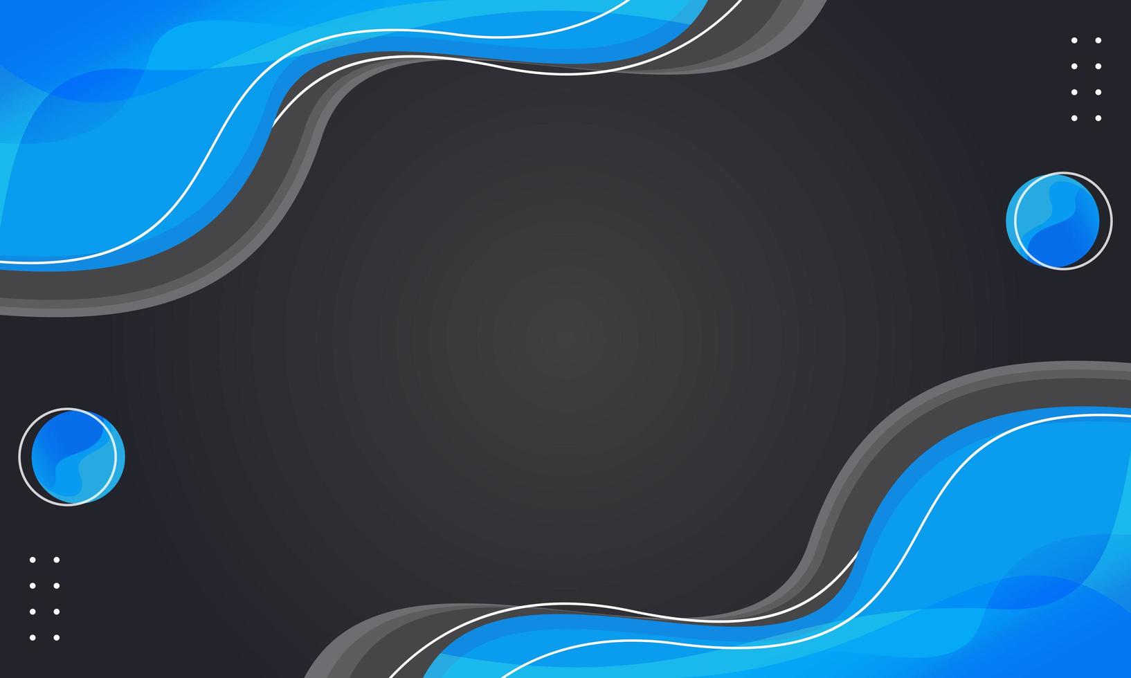 Dark Gray Abstract Design with Blue Wave vector