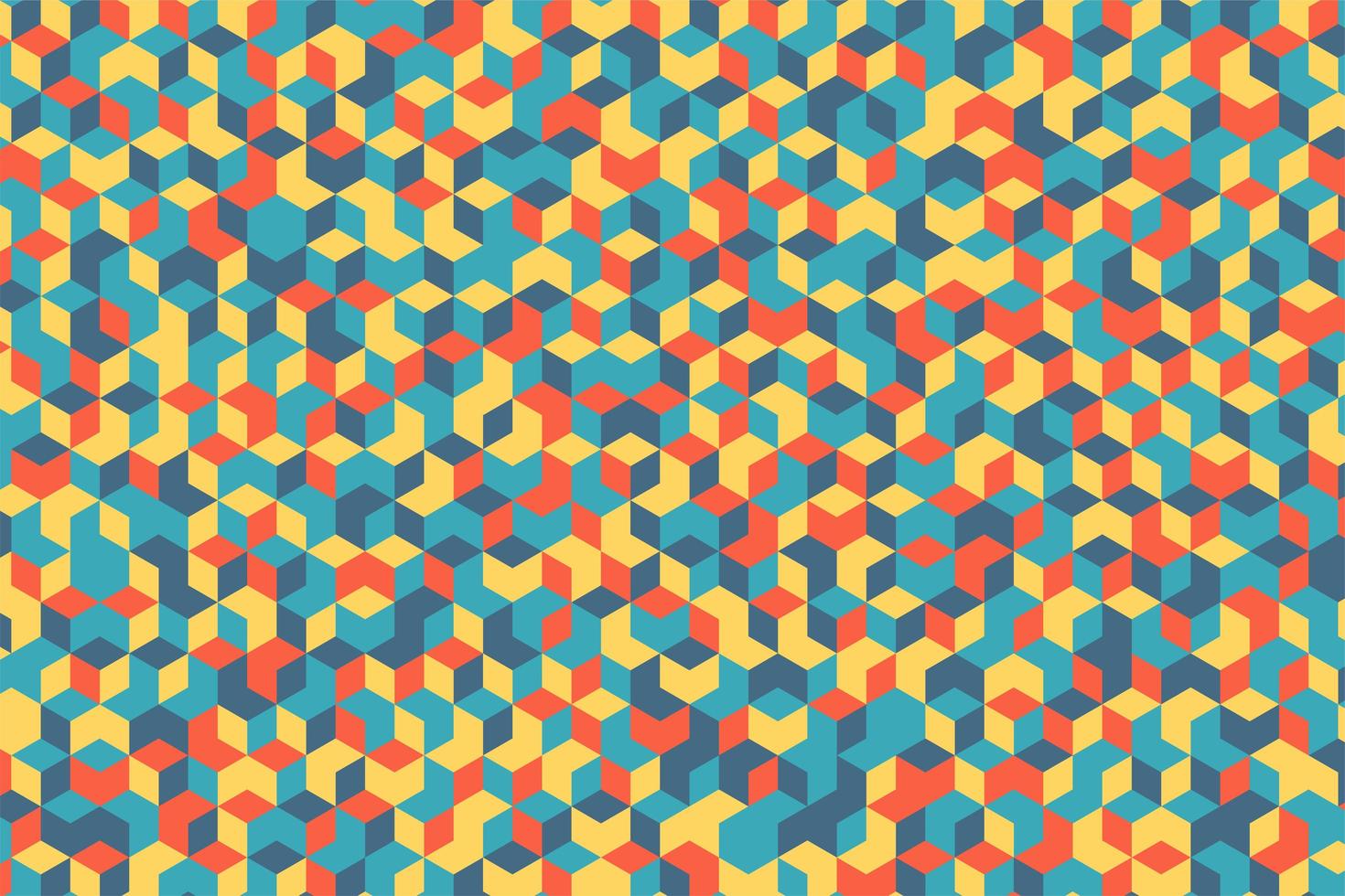 Colorful geometric shape mosaic design vector