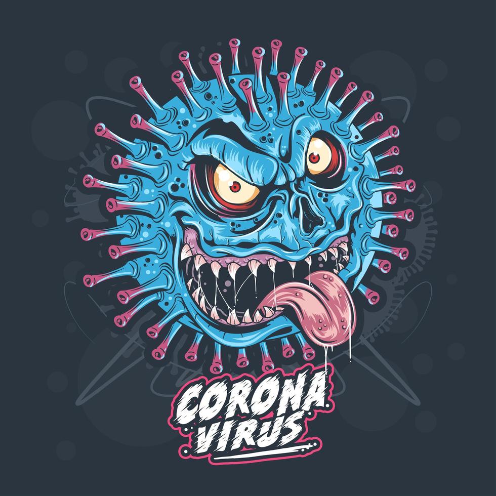 germen monstruo coronavirus vector