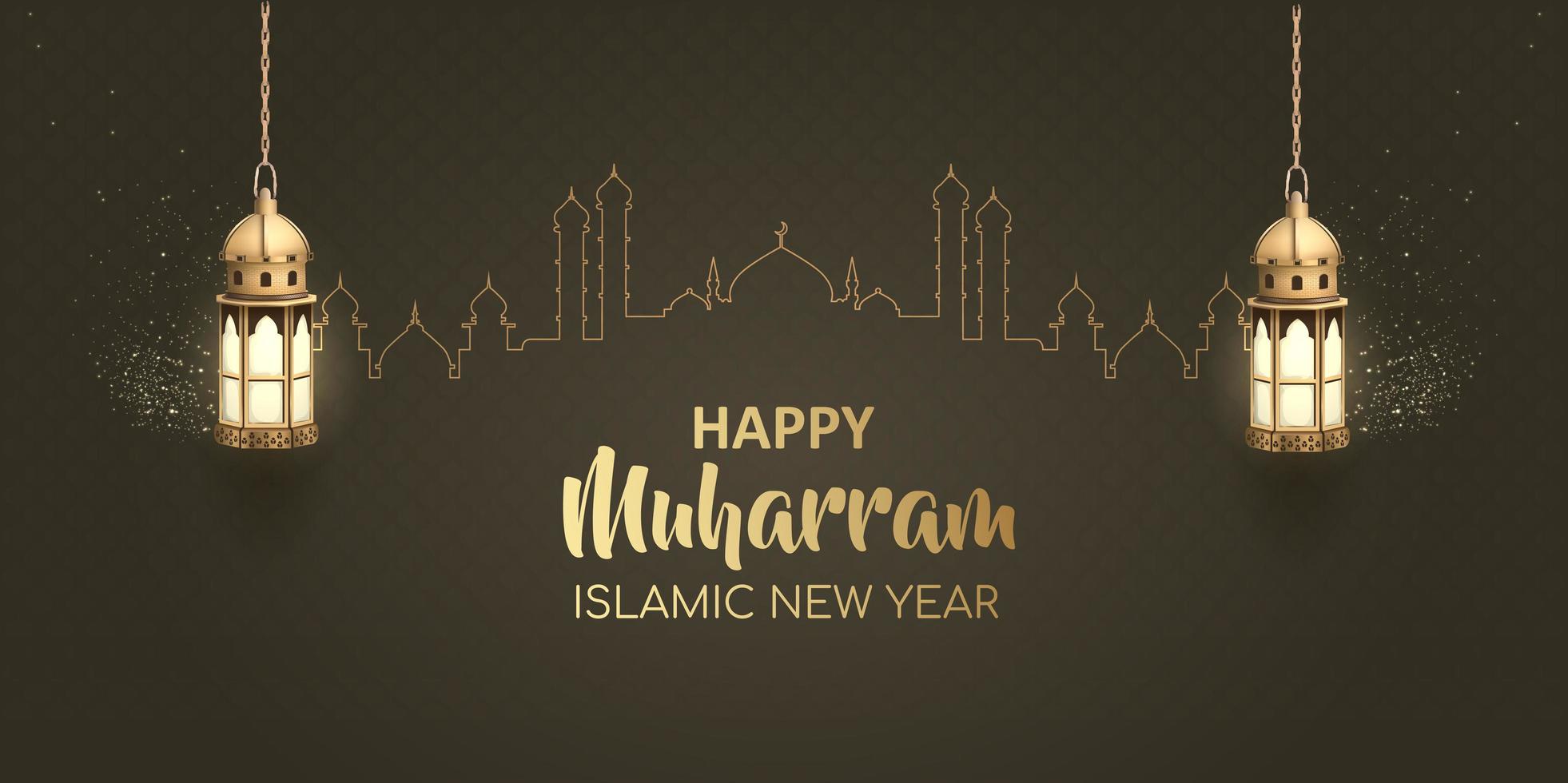 Happy Muharram Islamic New Year Design  vector