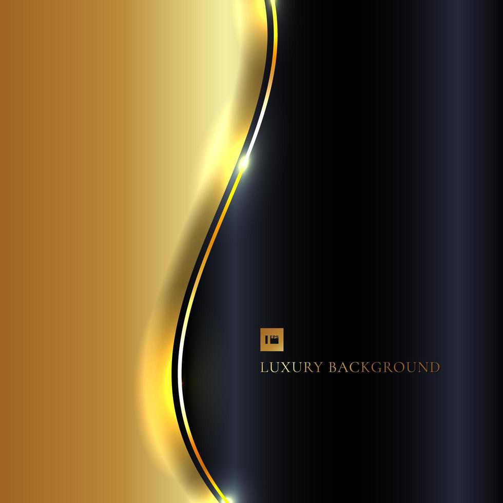 Shiny Gold Wave on Navy Background vector