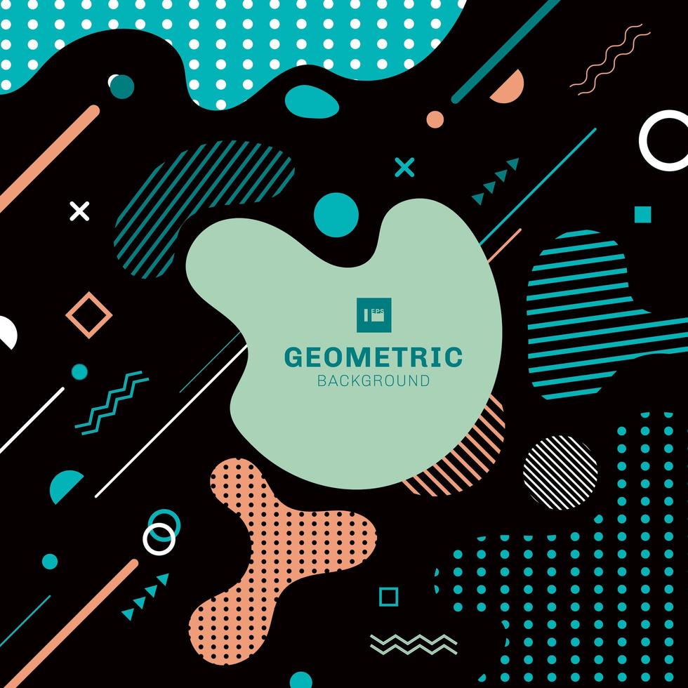 Abstract Creative Trendy Color Splash With Geometric Line Shapes