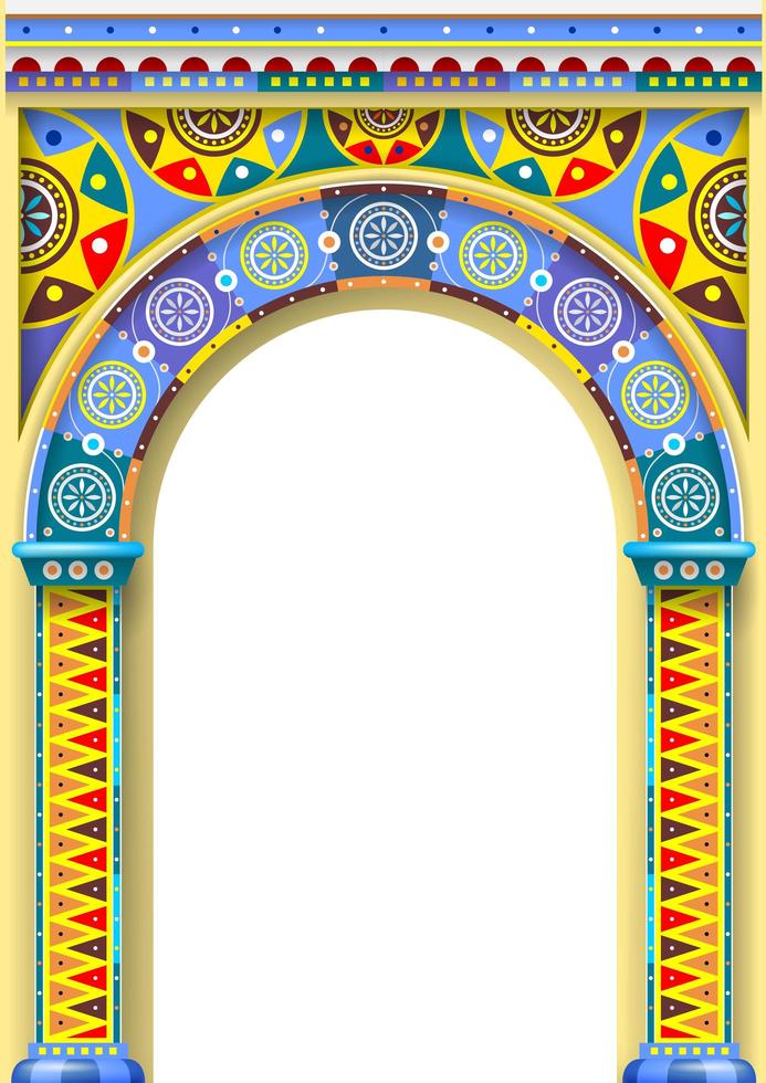 un arco de color brillante de un carrusel vector