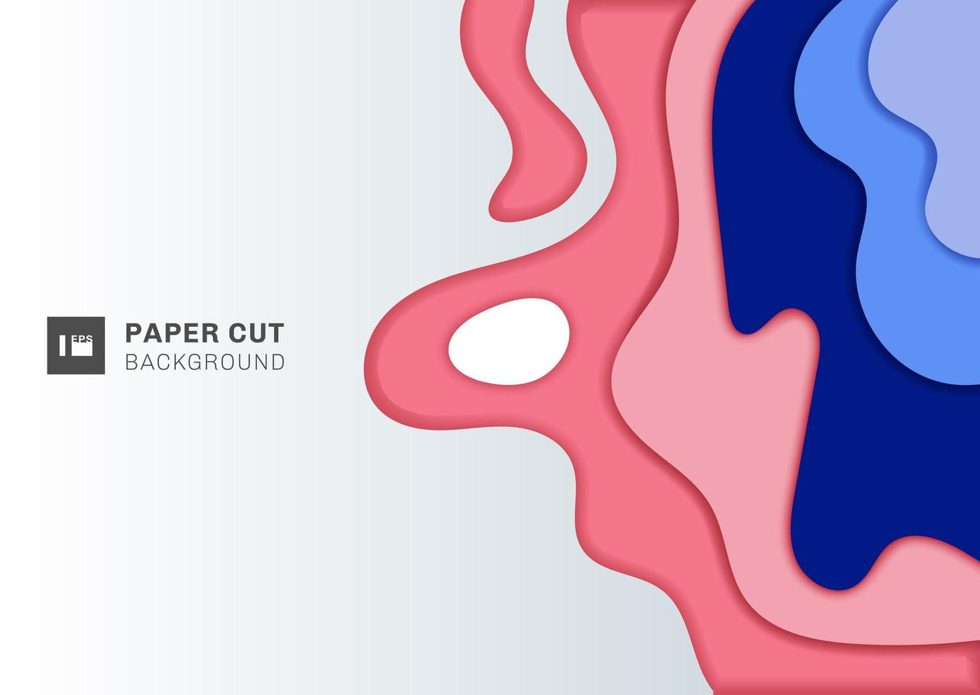 Abstract 3D Wave Layer Pink and Blue Paper Cut Style Backgroun vector